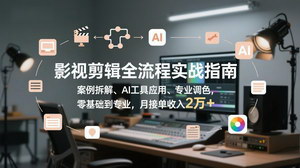 [支持免费下载]影视剪辑全流程实战指南：案例拆解+AI应用+专业调色，零基础月接单2万+