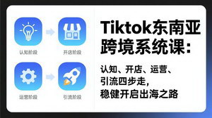 [支持免费下载]TikTok东南亚跨境系统课：认知+开店+运营+引流四步走，0基础稳健出海
