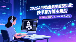 [支持免费下载]2026AI漫剧全流程变现实战：快手百万博主亲授，吃透90%分账红利，单人居家月入过万