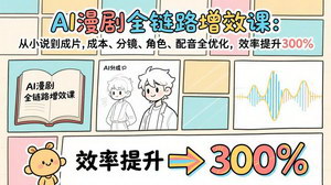 [支持免费下载]AI漫剧全链路增效课：小说到成片全优化，效率提升300%，低成本批量出精品
