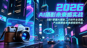 [支持免费下载]2026 AI摄影未来感实战：0到1掌握二次创作全流程，产出刷屏级未来感视觉大片