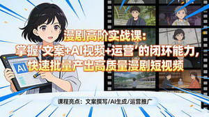 [支持免费下载]漫剧高阶实战课：文案+AI视频+运营闭环，批量产出高质量漫剧短视频