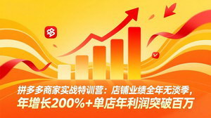 [支持免费下载]拼多多商家实战特训营：全年无淡季，年增长200%+，单店年利润破百万