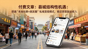[支持免费下载]县城私域变现机遇：“本地社群+朋友圈”模式，0成本稳赚副业收入