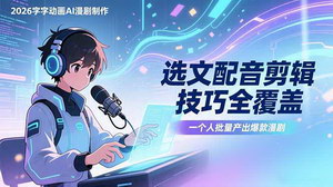 [支持免费下载]2026字字动画AI漫剧制作课：单人批量产爆款，从选文到变现月入过万