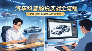 [支持免费下载]抖音汽车科普解说实战课：文案+动画+画面处理，新手也能快速出片