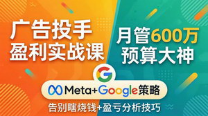 [支持免费下载]广告投手盈利实战课月管600万预算大神亲授Meta+Google策略+盈亏分析告别瞎烧钱