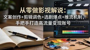 [支持免费下载]从零做影视解说实战课文案+剪辑+选剧+推流手把手打造高流量变现账号（老课程）