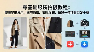 [支持免费下载]零基础服装拍摄教程穿搭展示+细节拍摄+剪辑发布高效出片涨粉带货