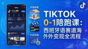 [支持免费下载]TIKTOK0-1陪跑课从环境搭建到刷对标剪辑西班牙语赛道海外变现全流程