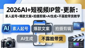 [支持免费下载]2026AI+短视频IP营（持续更新）素人起号+AI生成+不露脸带货全流程变现教学
