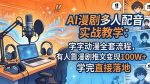 [支持免费下载]AI漫剧多人配音实战教程 字字动漫全流程制作落地副业变现