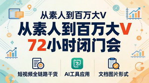 [支持免费下载]素人进阶百万博主72小时闭门课 短视频全链路运营搭配AI工具变现教学
