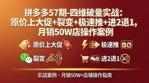 [支持免费下载]拼多多四维破量实战教程 原价大促裂变玩法突破比价实现月销50W