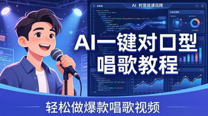 [支持免费下载]AI一键对口型唱歌视频教程 零基础素材训练音色转换做爆款音乐短视频