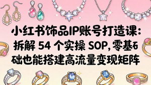 [支持免费下载]小红书饰品IP打造实战课 54套实操SOP零基础搭建流量变现矩阵