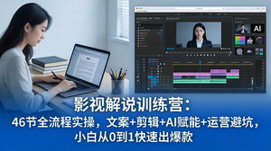 [支持免费下载]影视解说特训营46节全流程教程 零基础AI剪辑文案运营快速出爆款