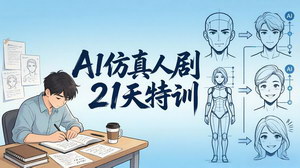 [支持免费下载]21天AI仿真人短剧特训课 全流程制作把控角色风格解锁内容变现
