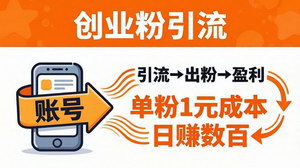 [支持免费下载]日引50+精准创业粉引流实战课 单粉低成本获客实现引流变现增收